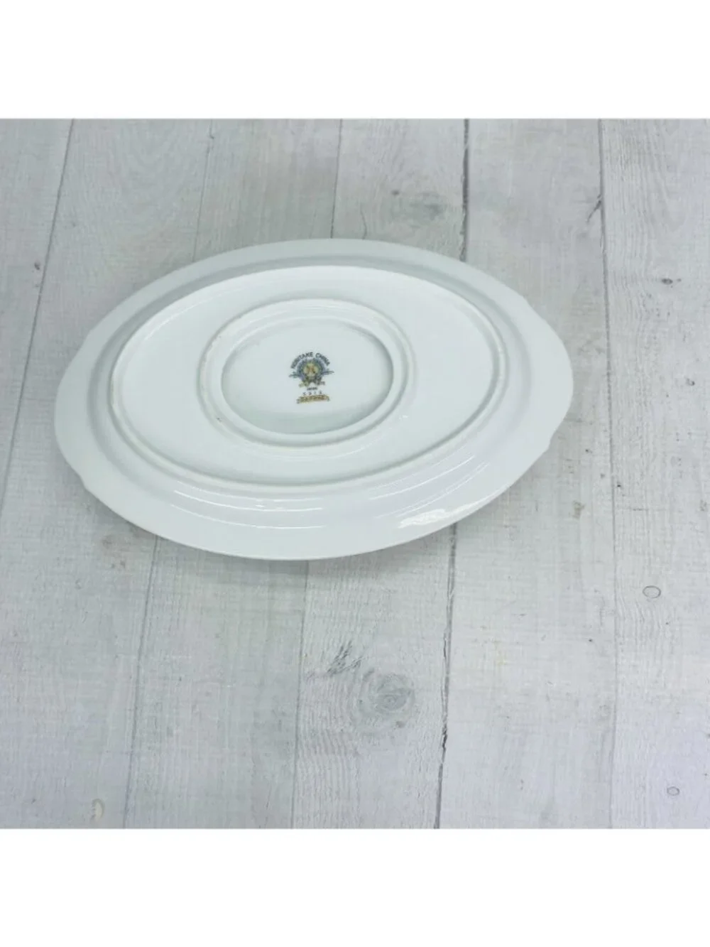 MCM Noritake DAPHNE 5312 Tan White Flower Gravy Boat With Attached Under Plate